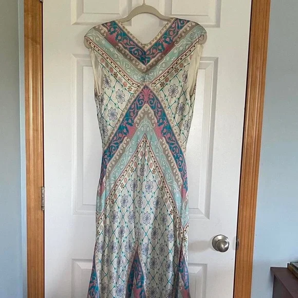 Silk vintage floral dress - Picture 3 of 4